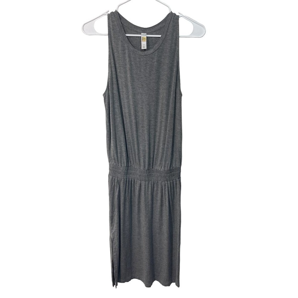 Lole Gray Smocked Waist Tank Dress